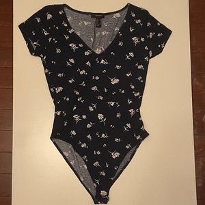 Forever 21 Floral Navy Bodysuit